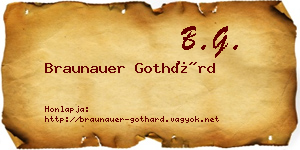 Braunauer Gothárd névjegykártya